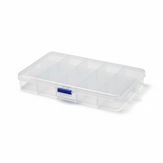 Transparent organizer box 15 rum